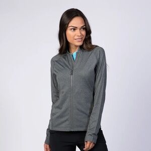 Levelwear Ezra jacket, Heather Charcoal, Women’s L, Embroidered , NWT